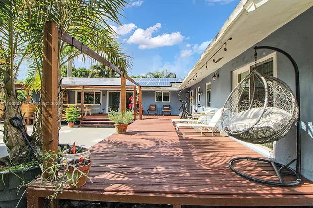 a backyard of a house with lots of green space
