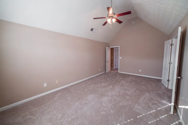 a view of a room with racks on the wall