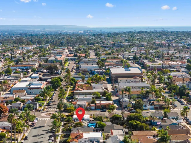 an aerial view of multiple house