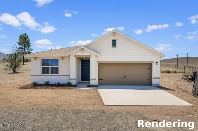 a view of a house with a garage