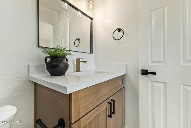 a view of bathroom with a potted plant
