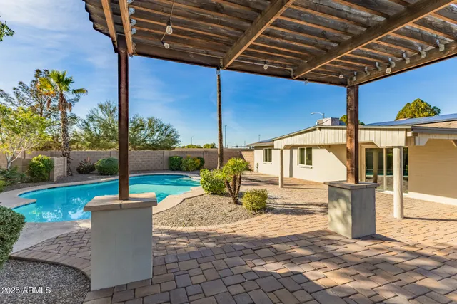 a front view of a house with entertaining space