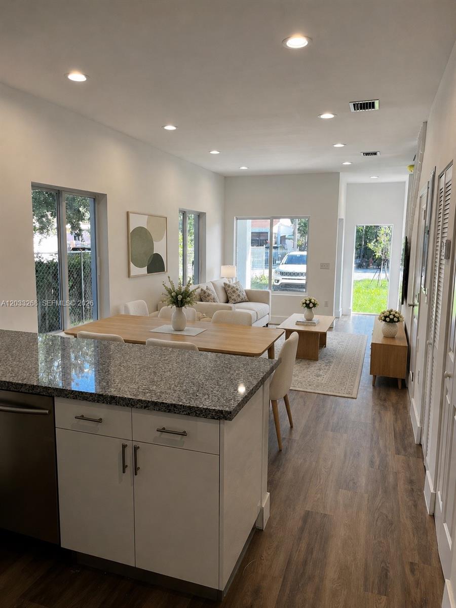 37 Northwest 70th Street, Unit A Miami, FL 33150 - Photo 3 of 19 Dining Room / Living Room Virtually Staged