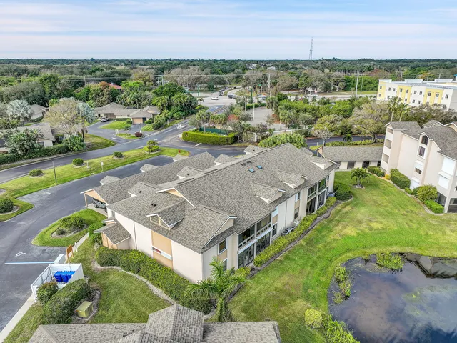 a view of a lake with a city