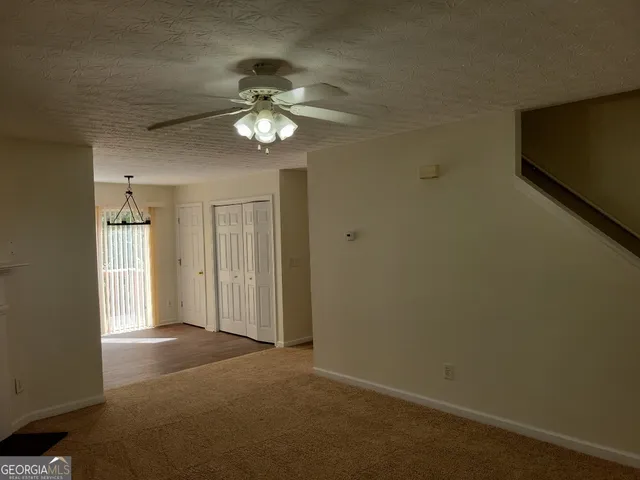 a view of a livingroom with a window