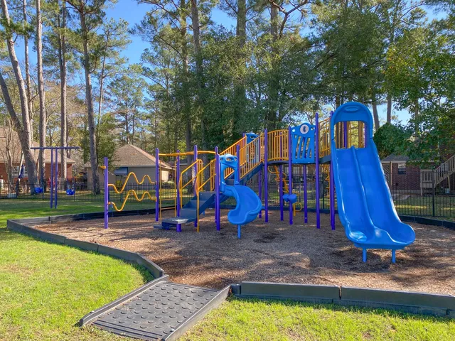 a view of an outdoor space with swimming pool