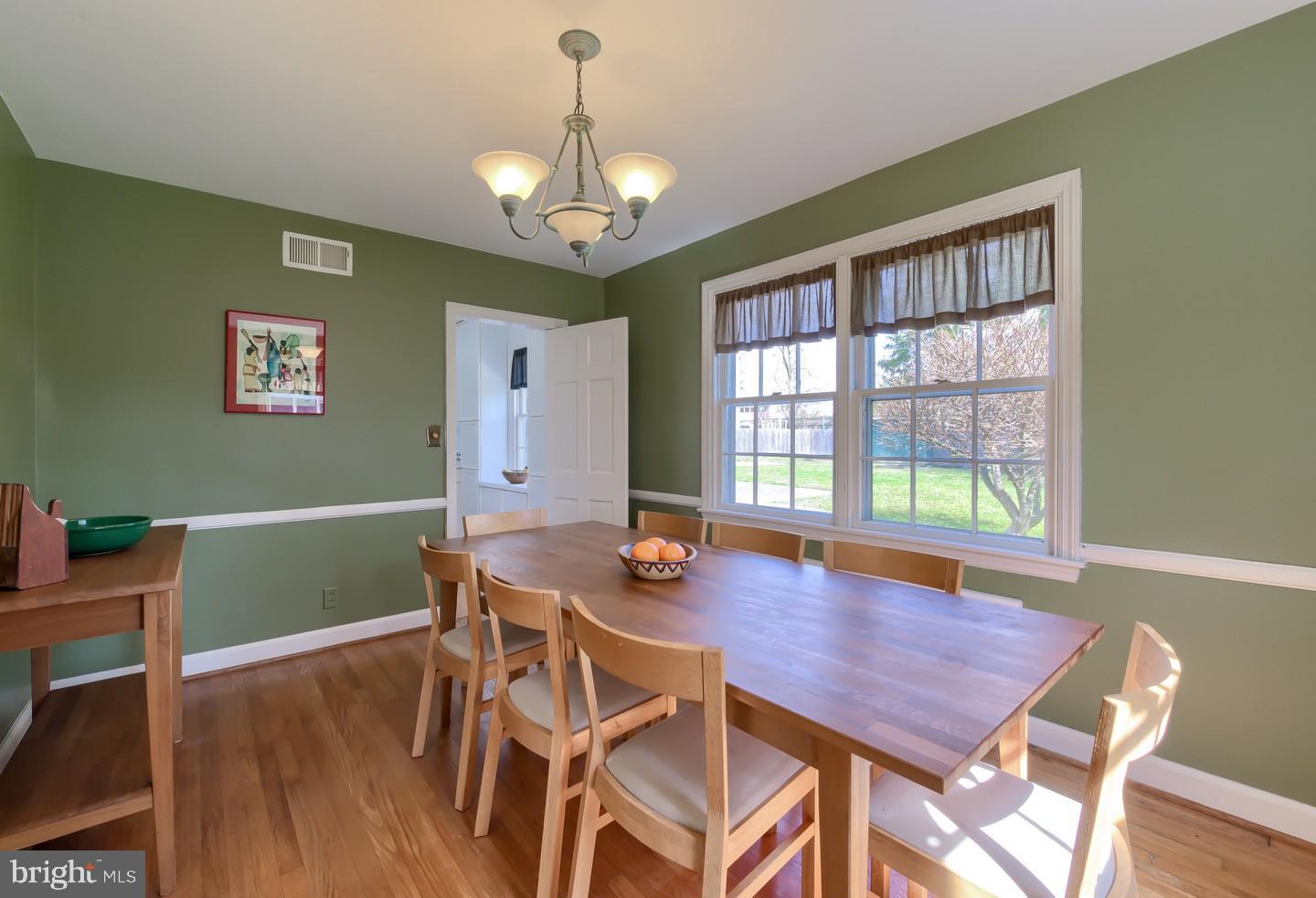 222 Dallam Road Newark, DE 19711 - Photo 9 of 34 a view of a dining room with furniture wooden floor and chandelier