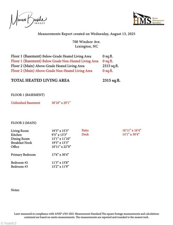 700 Windsor Avenue Lexington, NC 27292 - Photo 35 of 35 Measurements.