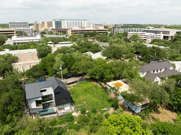 an aerial view of multiple house