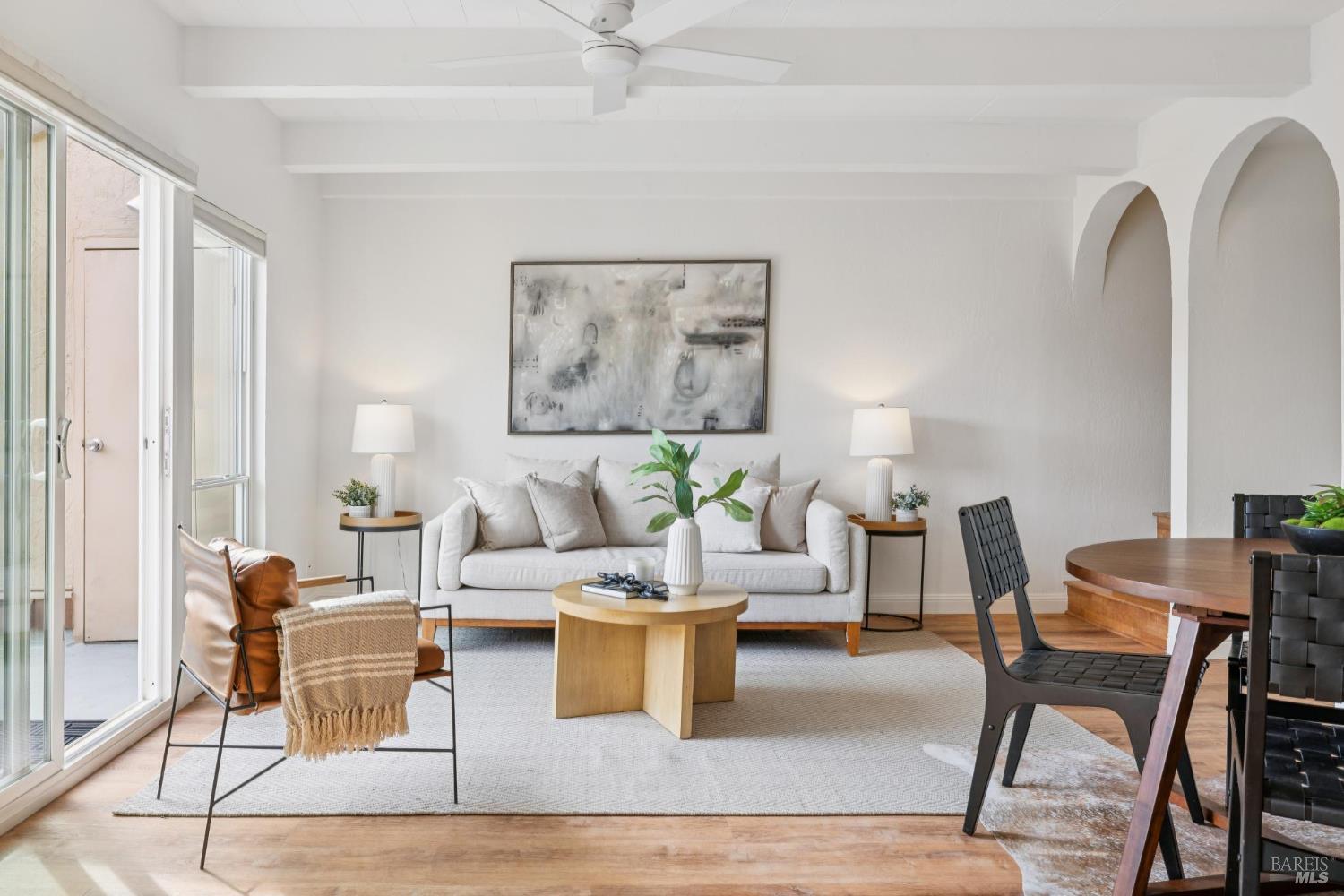 a living room with furniture