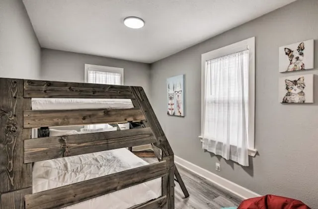 a view of a balcony with trees