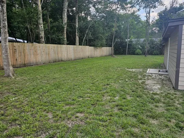 a view of a backyard
