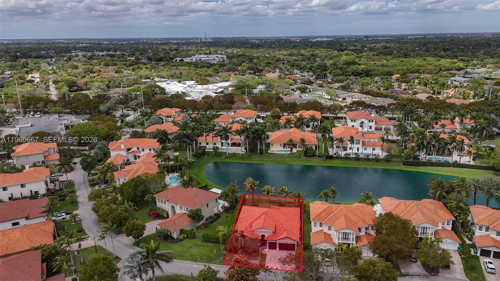 19528 Southwest 79th Place Cutler Bay, FL 33157 - Photo 35 of 41 an aerial view of a house with a lake view