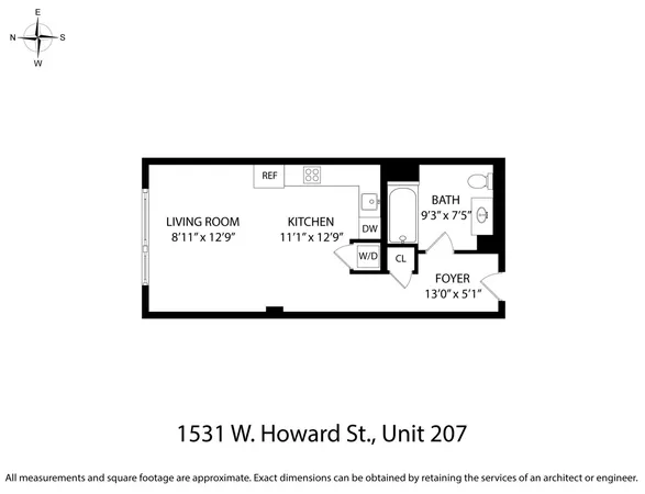 $1,498 | 1531 West Howard Street, Unit 207, Chicago, IL 60626