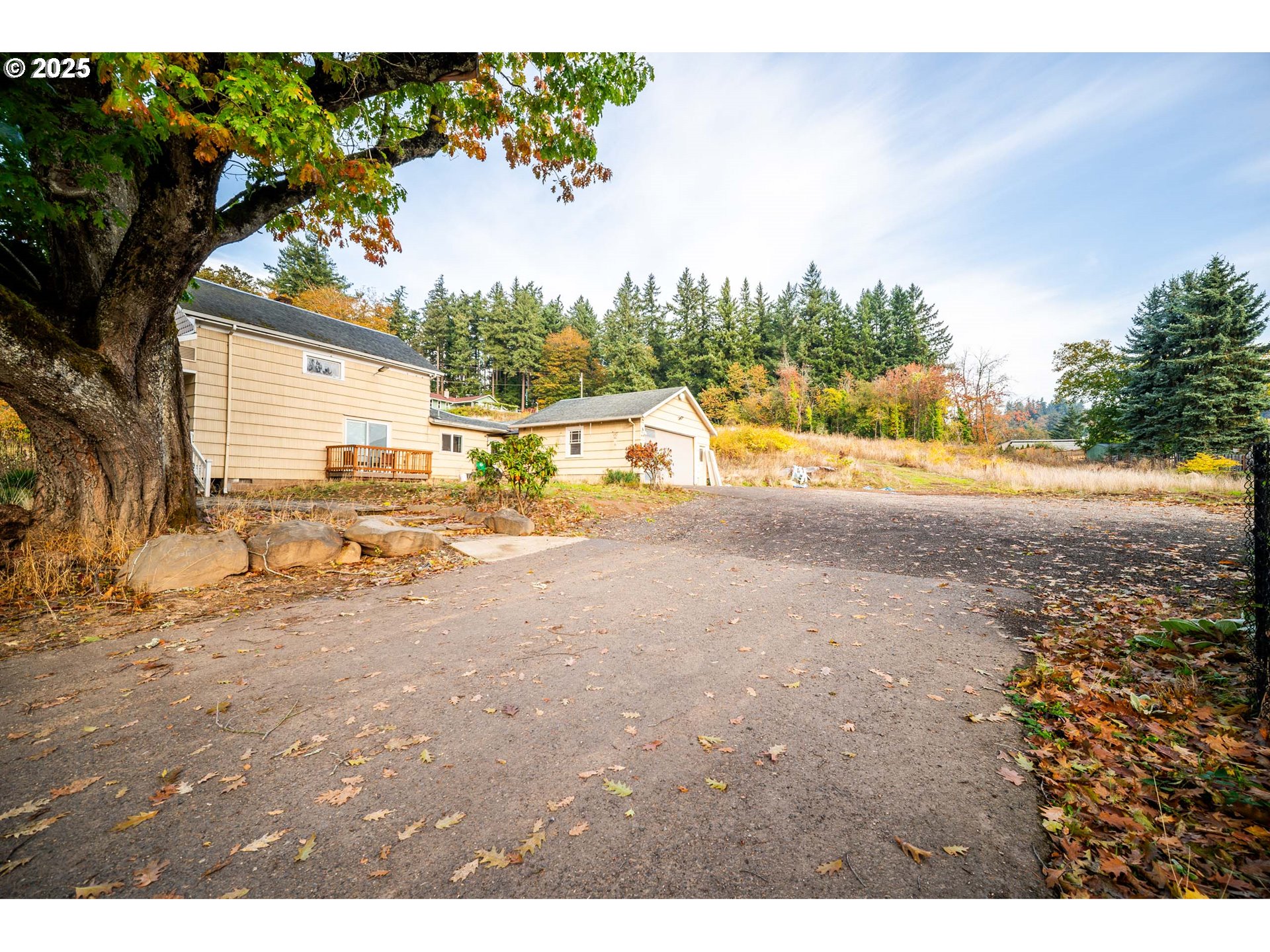 12533 Southeast Sunnyside Road Clackamas, OR 97015 - Photo 15 of 29 a view of a yard with wooden fence