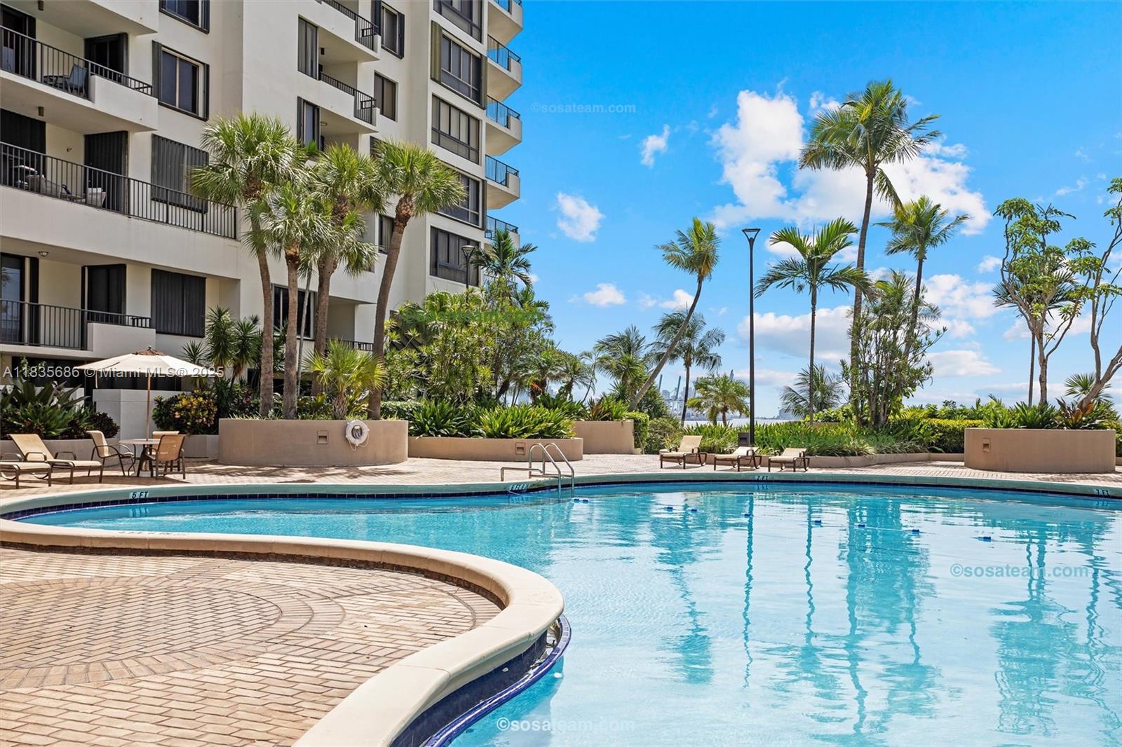 520 Brickell Key Drive, Unit A1404 Miami, FL 33131 - Photo 7 of 28 Amazing, spacious water front pool!