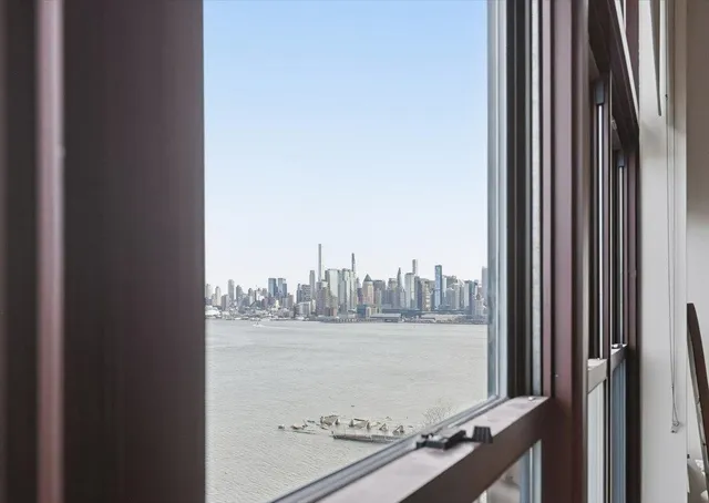 a view of a balcony and an ocean view