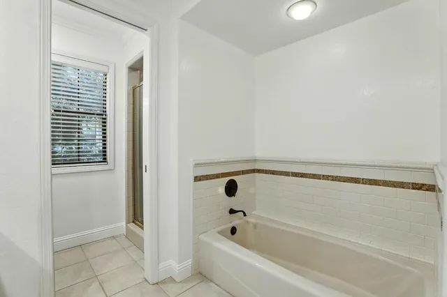 a bathroom with bathtub
