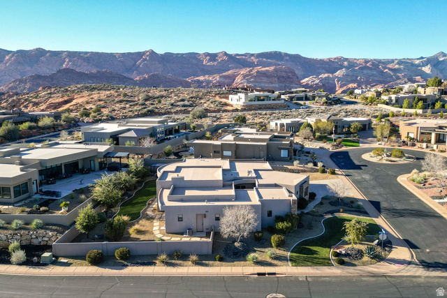 2197 Reserve Circle St. George, UT 84770 - Photo 56 of 57 Aerial perspective of suburban area featuring a mountain backdrop