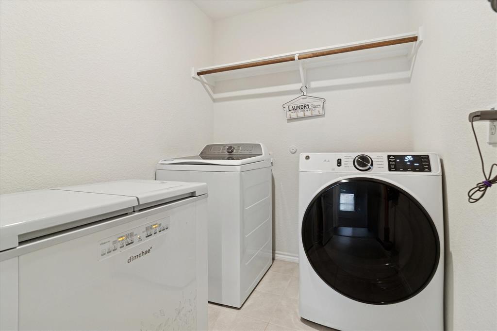 1132 Rountree Court Celina, TX 75009 - Photo 20 of 27 Full Sized Laundry room with space for a freezer. Wall plug for conveniently charging your appliances. Washer and dryer to also convey!