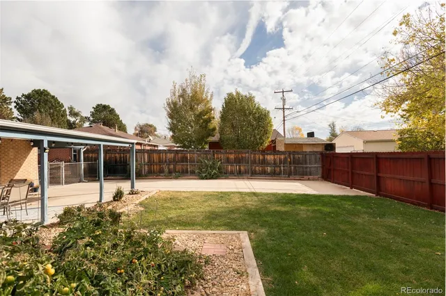 a view of a backyard