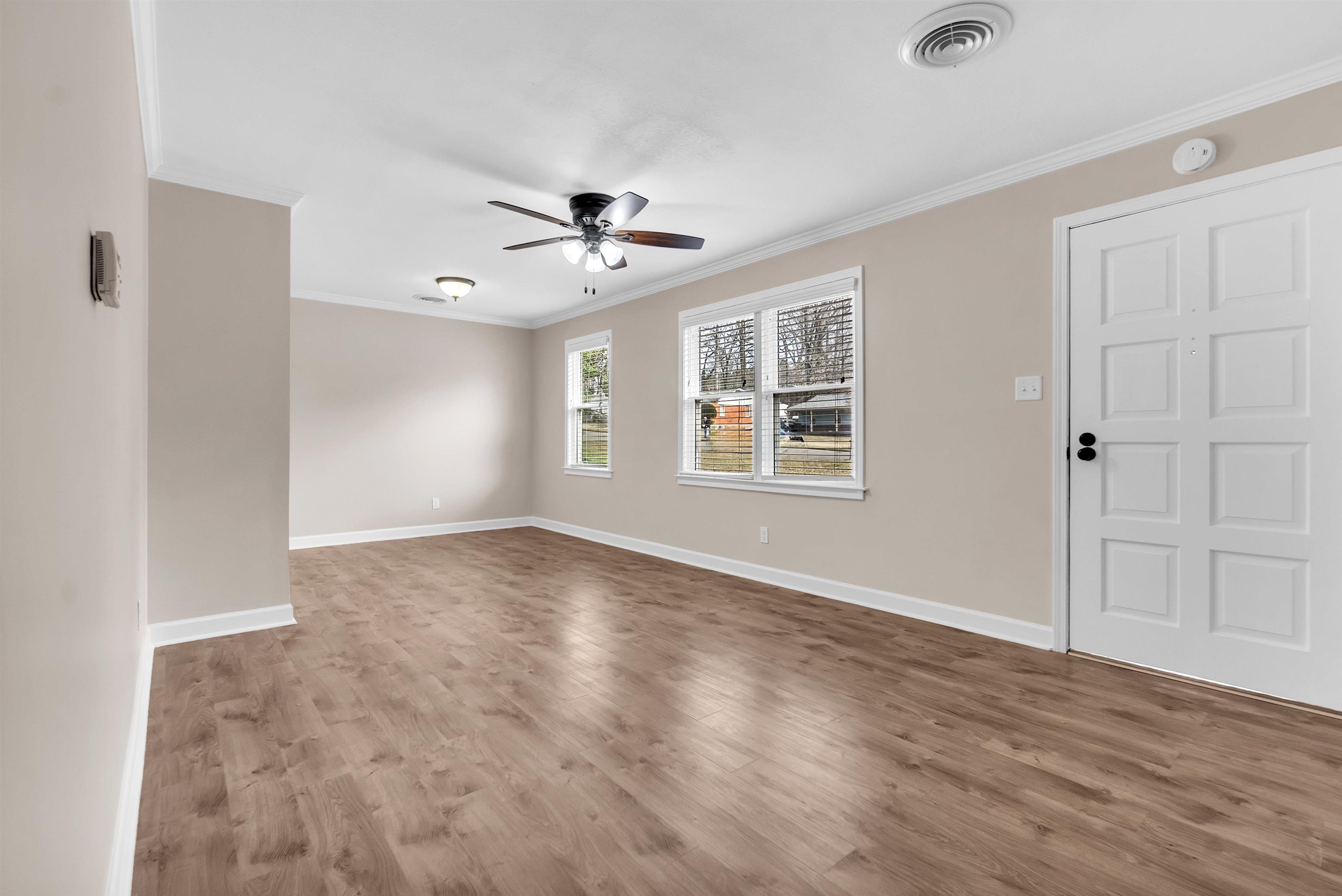 1371 Phillips Road Memphis, TN 38134 - Photo 7 of 35 Foyer featuring crown molding, light wood-type flooring, and ceiling fan