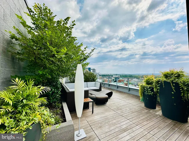 a view of a city from a balcony