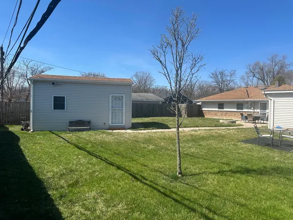 a house view with a backyard space
