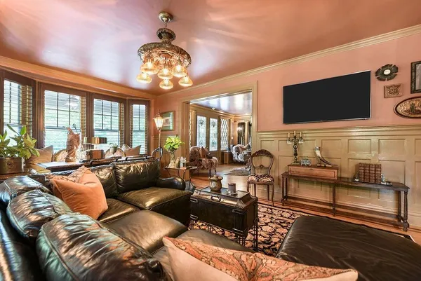 a living room with furniture