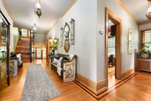 a living room with furniture