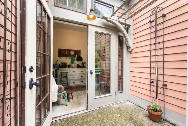 a backyard of a house with lots of green space