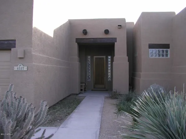 a view of a door of the house