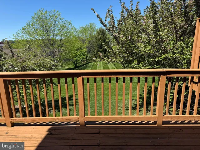a view of a wooden deck