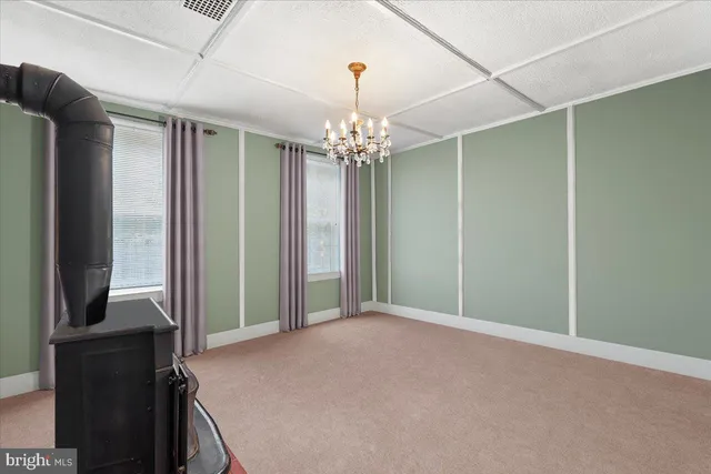 a view of a livingroom with a chandelier