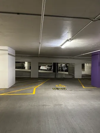 a view of a garage