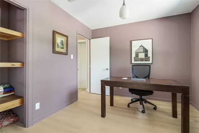 a workspace with furniture