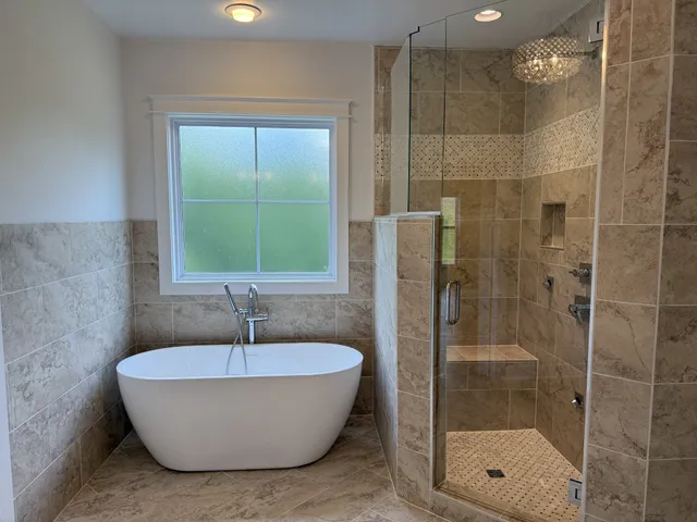 a bathroom with a shower