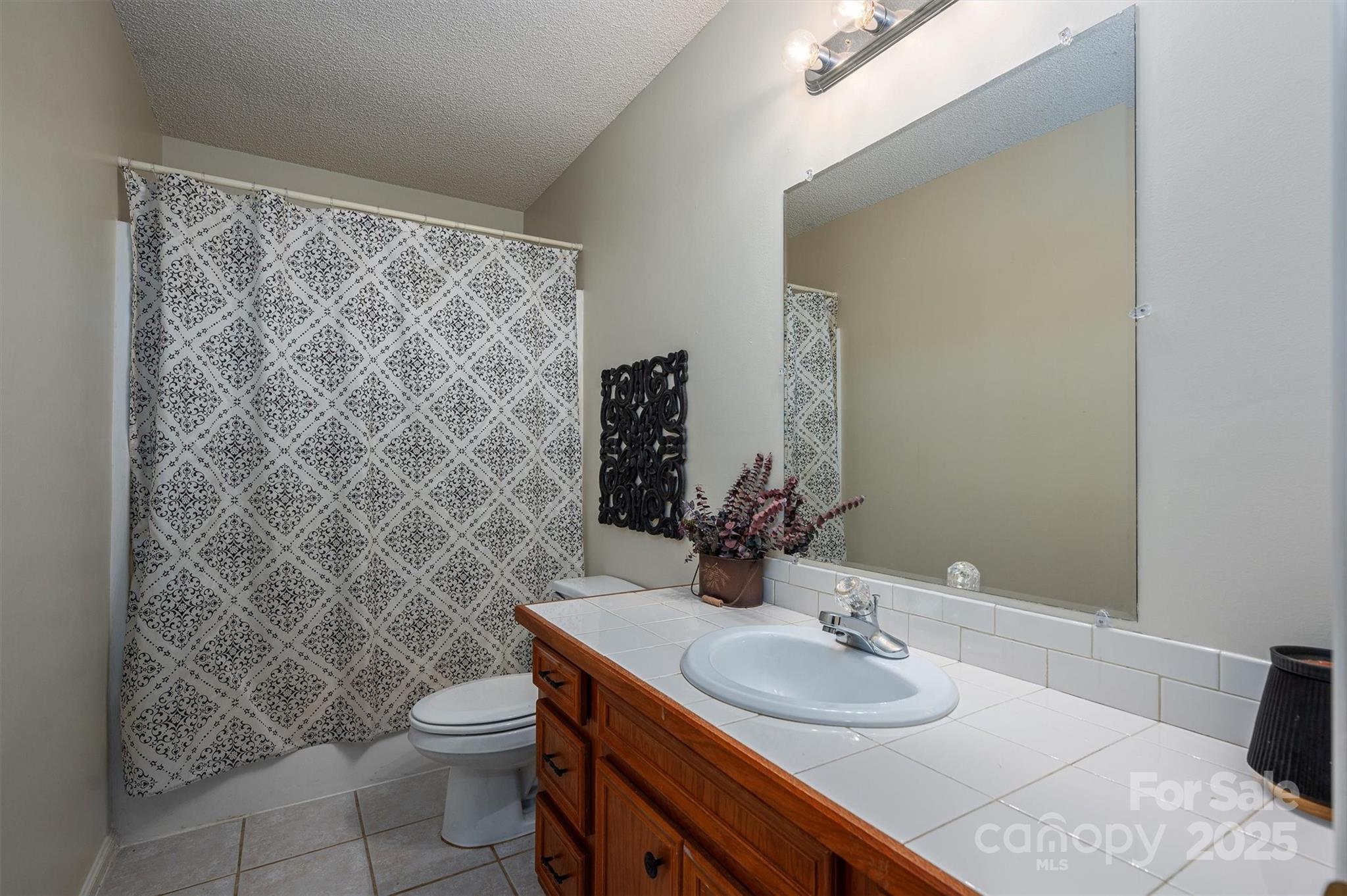 1335 Huckleberry Road Lincolnton, NC 28092 - Photo 17 of 24 a bathroom with a granite countertop sink a toilet and a mirror