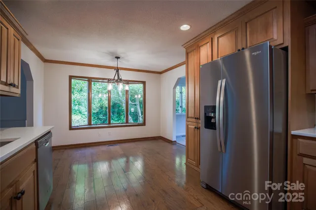 a view of a livingroom with a chandelier
