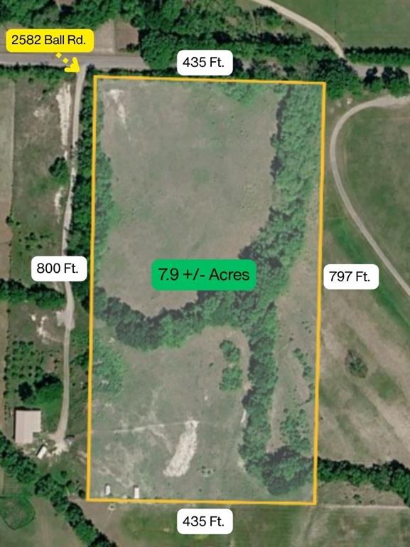 Tbd Ball Road Whitewright, TX 75491 - Photo 1 of 18 Property approximate dimentions. Illustrating the property boundaries and dimensions with corresponding acreage