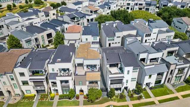 a aerial view of multi story residential apartment building