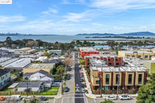 an aerial view of a city