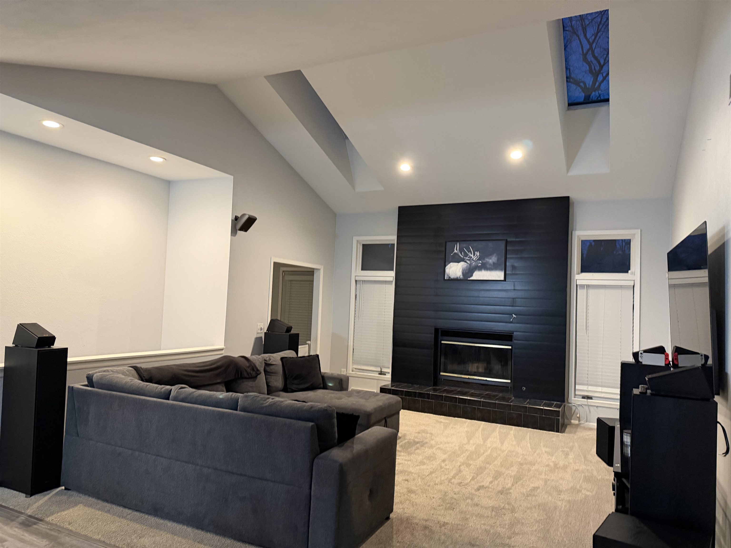 6432 Spring Hill Close Rockford, IL 61108 - Photo 11 of 13 a living room with furniture a flat screen tv and a fireplace