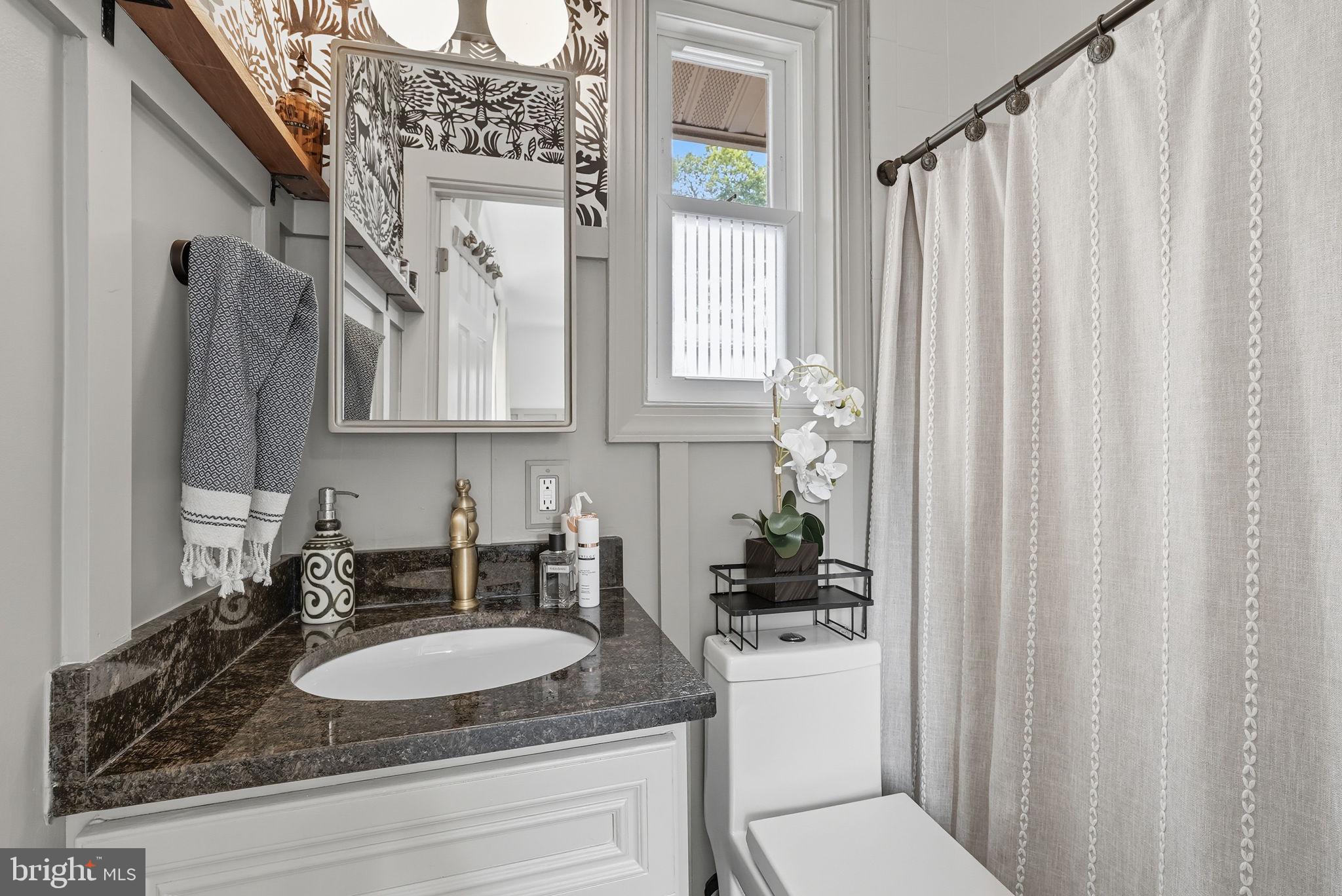 2411 Lillian Drive Silver Spring, MD 20902 - Photo 19 of 48 a bathroom with a granite countertop sink and a mirror