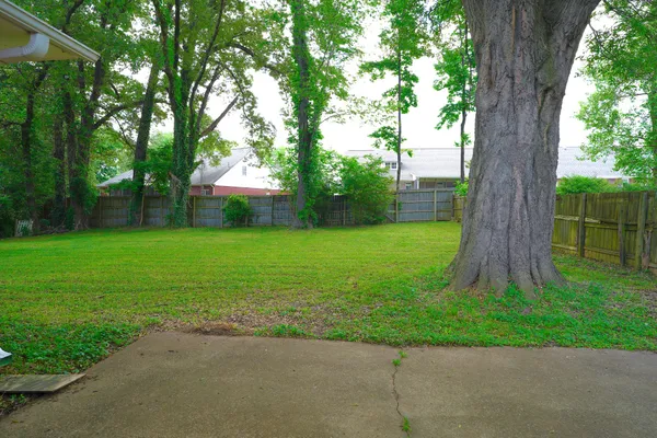 a front view of a house with yard and green space