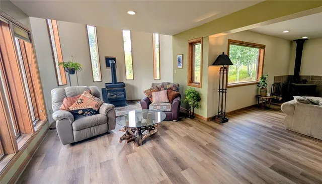 a view of a lake from a yard