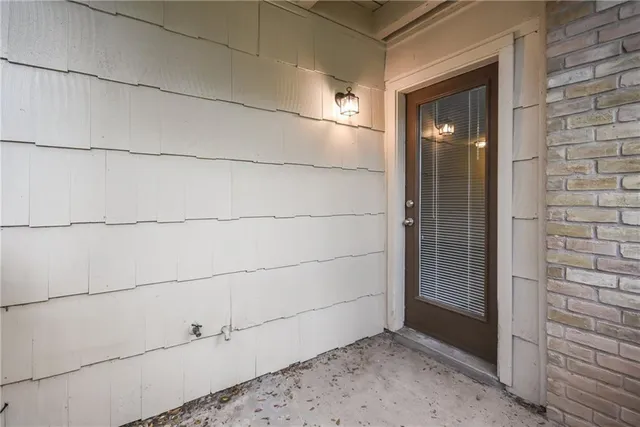 a view of wooden door