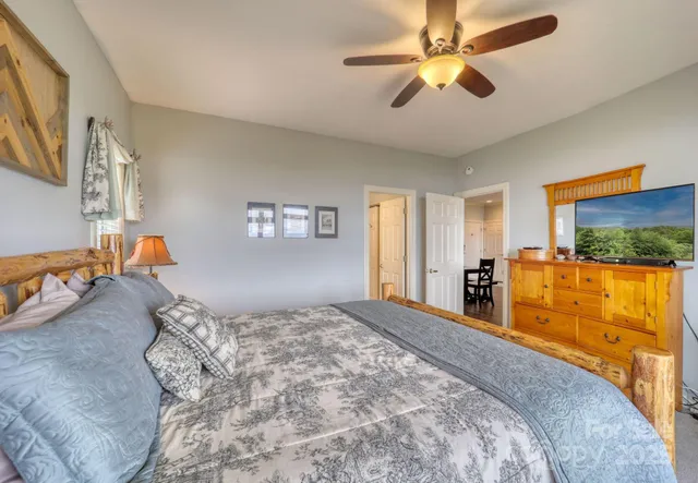 a view of balcony with wooden floor