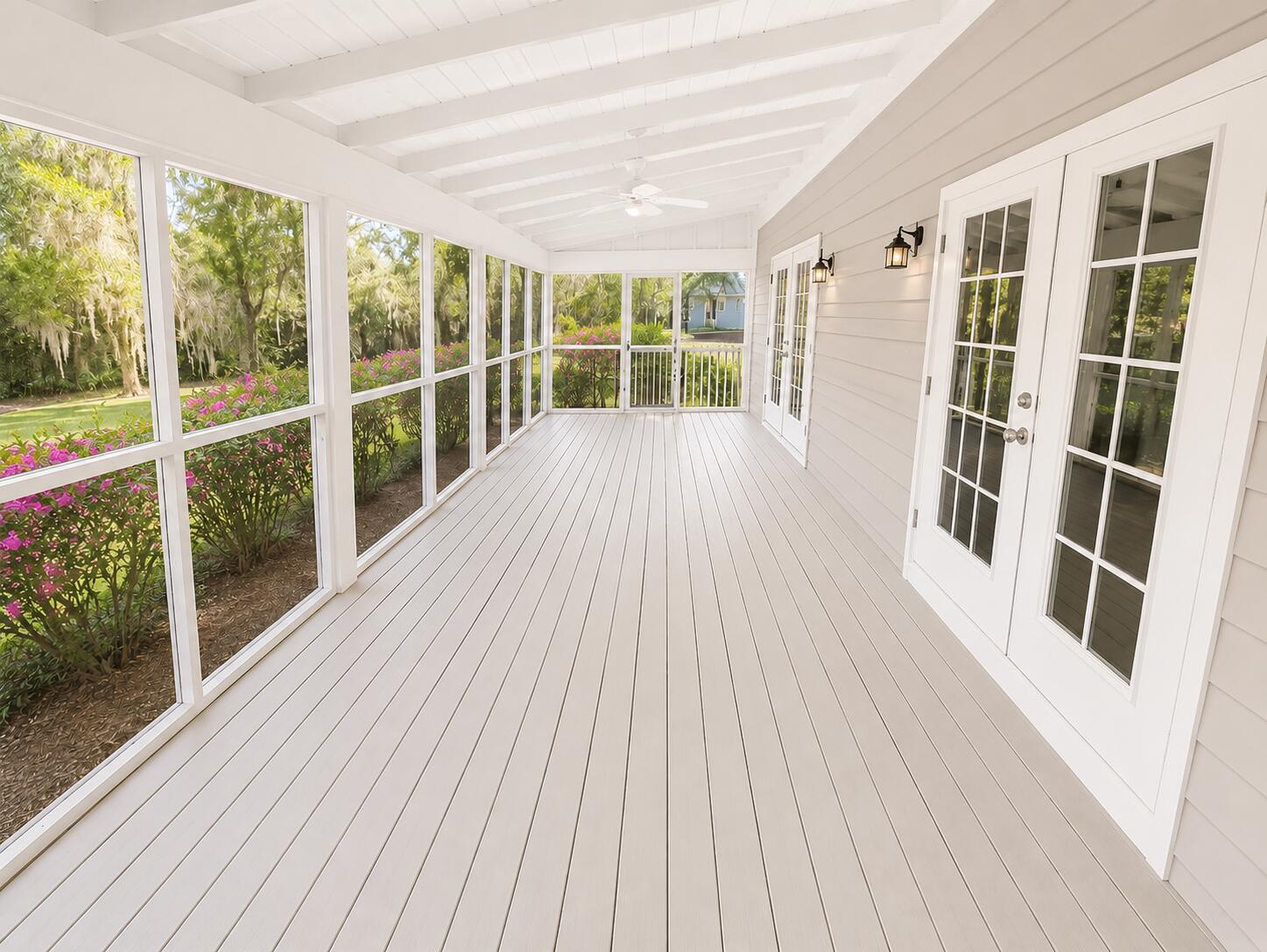 147 Dover Lane Freeport, FL 32439 - Photo 21 of 27 a view of balcony with wooden floor and fence
