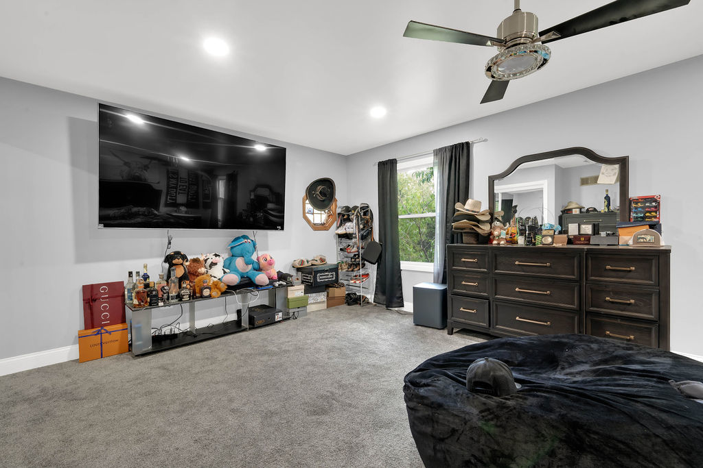 7245 West Dralle Road Monee, IL 60449 - Photo 27 of 73 a bedroom with furniture and a flat screen tv